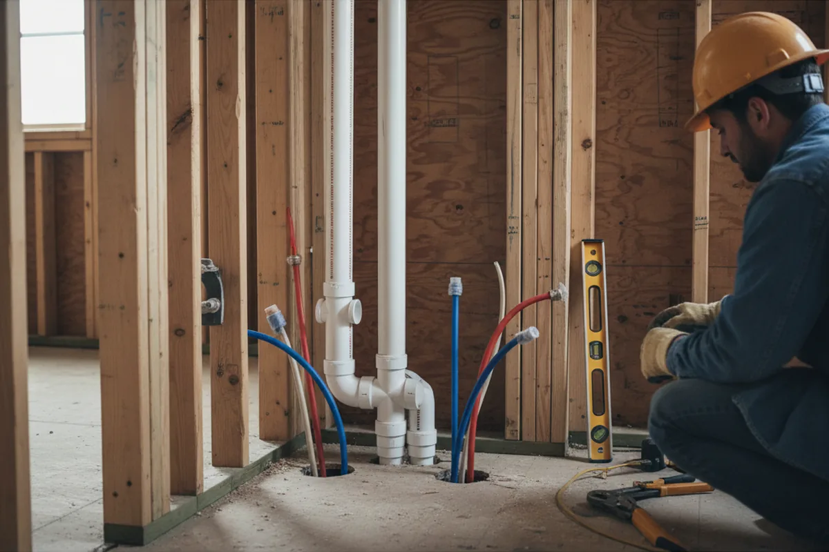 Drain and supply rough-in during Toilet Repair and Installation in Sallis